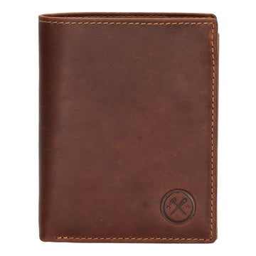 Geldbörse Hochformat 12 x 9cm mit Riegel in Cognac aus Leder - leder-accessoires.com