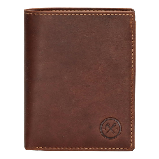 Geldbörse Hochformat 9x12cm in Cognac mit Riegel innen aus Leder - leder-accessoires.com