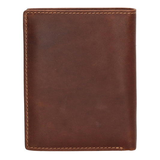 Geldbörse Hochformat 12 x 9cm mit Riegel in Cognac aus Leder - leder-accessoires.com