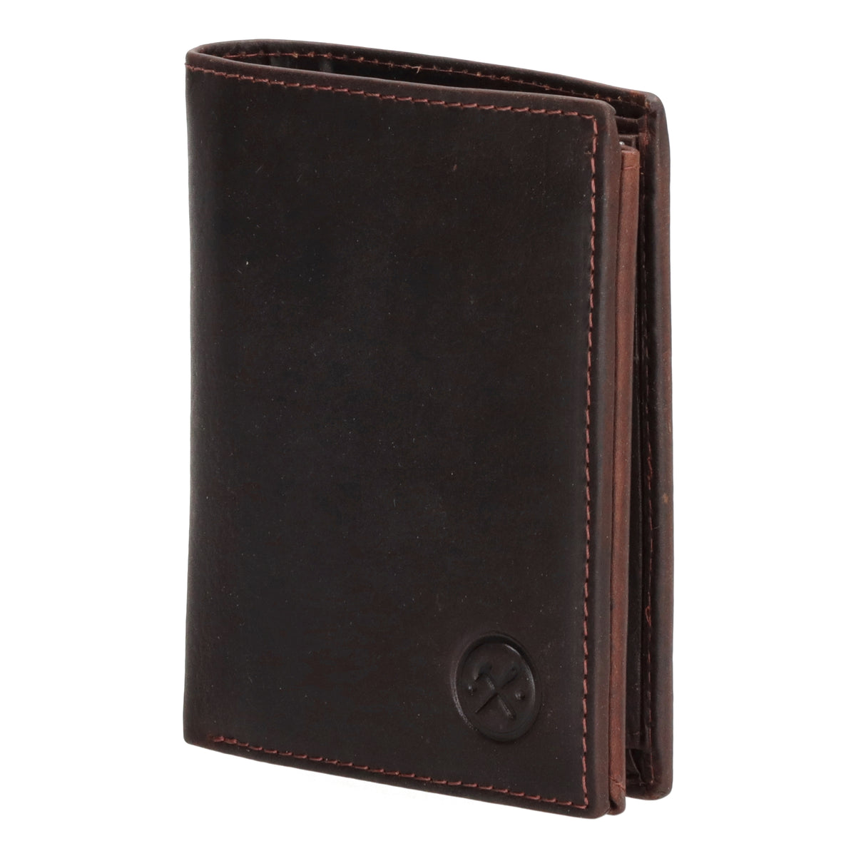 Geldbörse Hochformat 12 x 9cm mit Riegel in Braun aus Leder - leder-accessoires.com