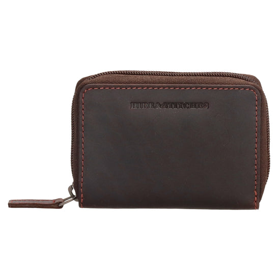 Kartenetui-| fächer 11x8cm aus Leder in Braun und RFID-Schutz - leder-accessoires.com