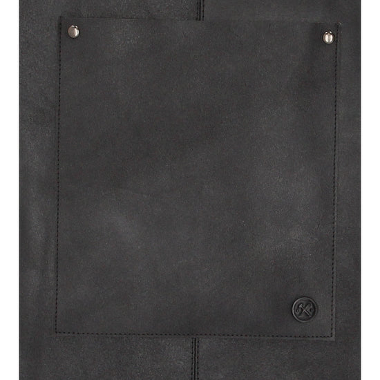 Lederschürze kurz in Schwarz mit Vortasche zum Verstellen - leder-accessoires.com