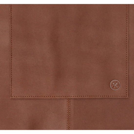 Lederschürze kurz in Cognac mit Vortasche zum Verstellen - leder-accessoires.com