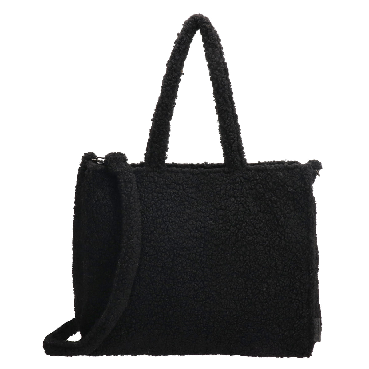 Teddytasche 37x32cm in Schwarz mit Reißverschluss - leder-accessoires.com