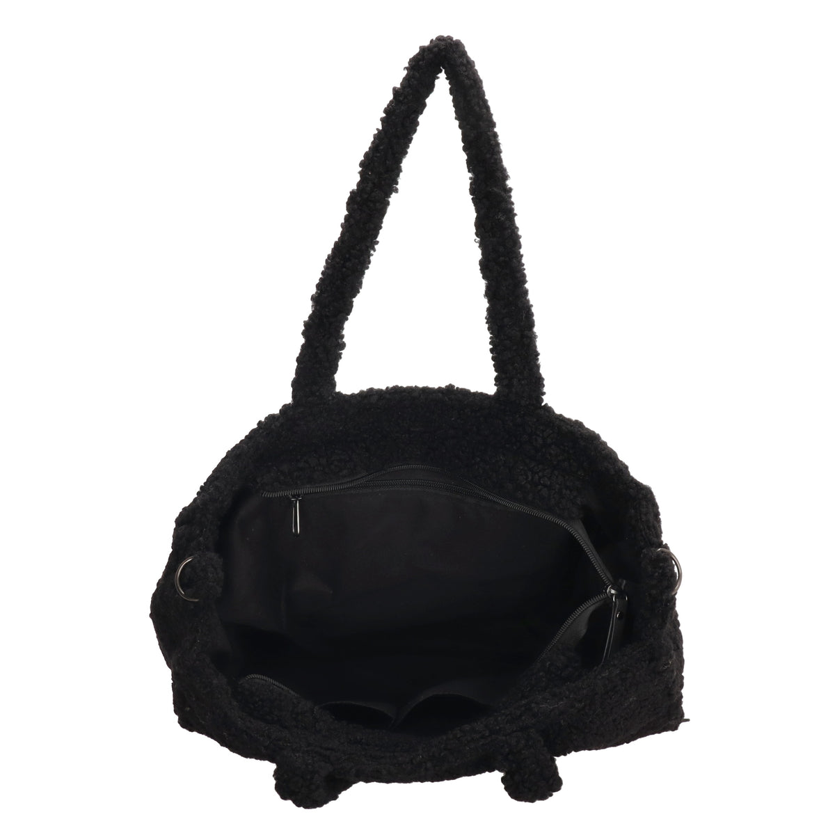 Teddytasche 37x32cm in Schwarz mit Reißverschluss - leder-accessoires.com