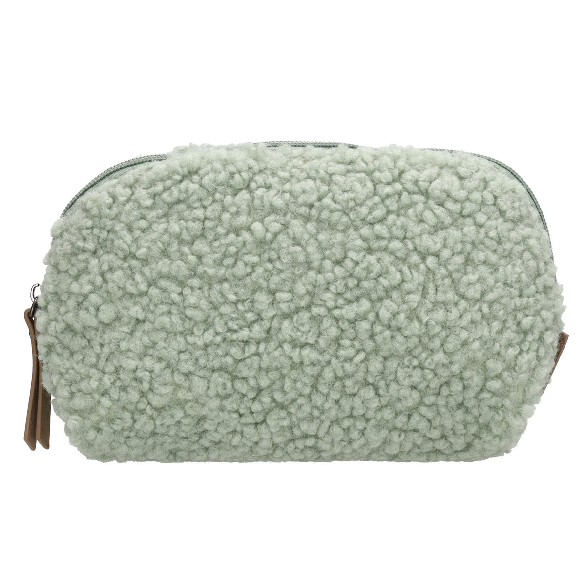 Schmuck-| Kulturtasche 26 x 6,5cm Mint aus Teddyfell - leder-accessoires.com