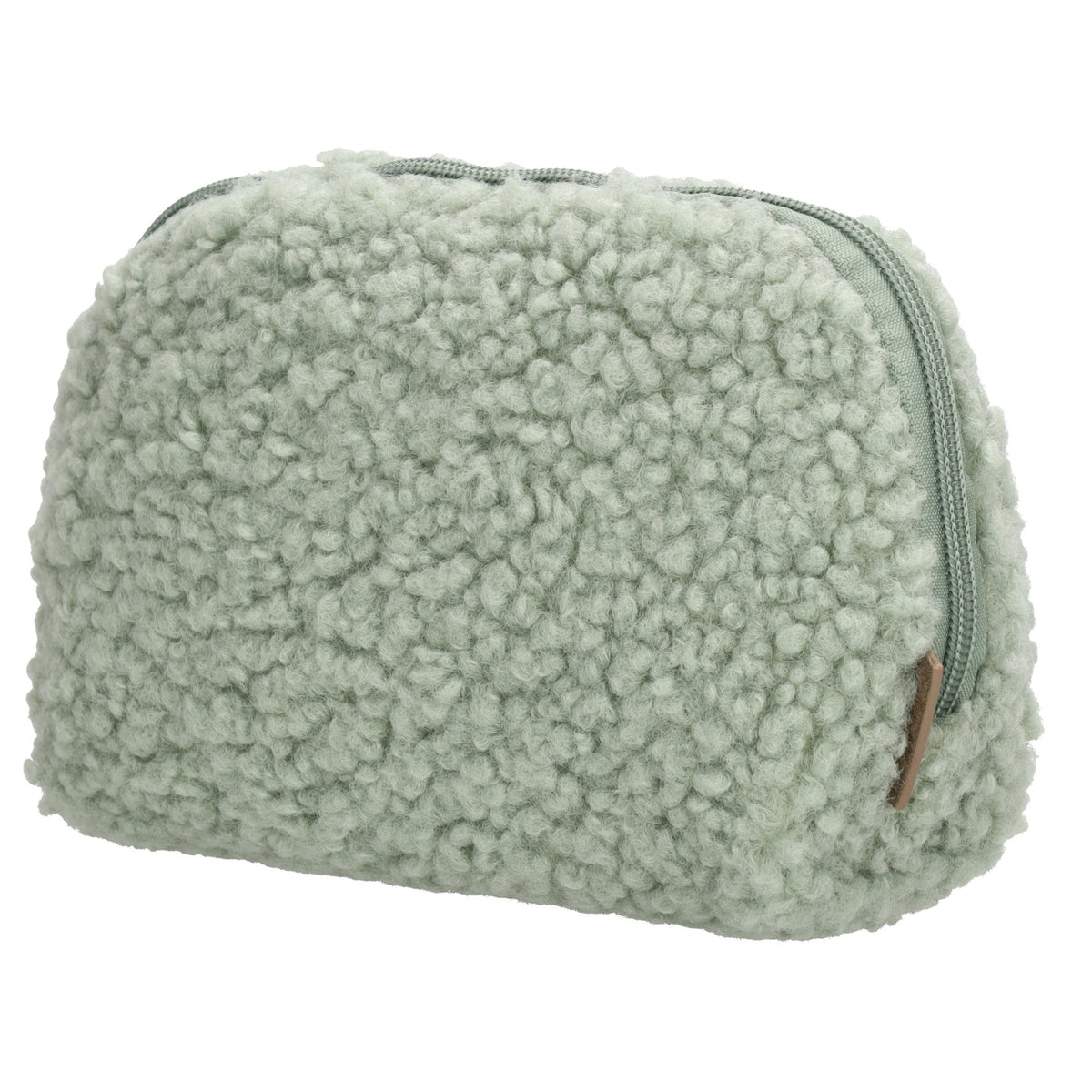 Schmuck-| Kulturtasche 26 x 6,5cm Mint aus Teddyfell - leder-accessoires.com