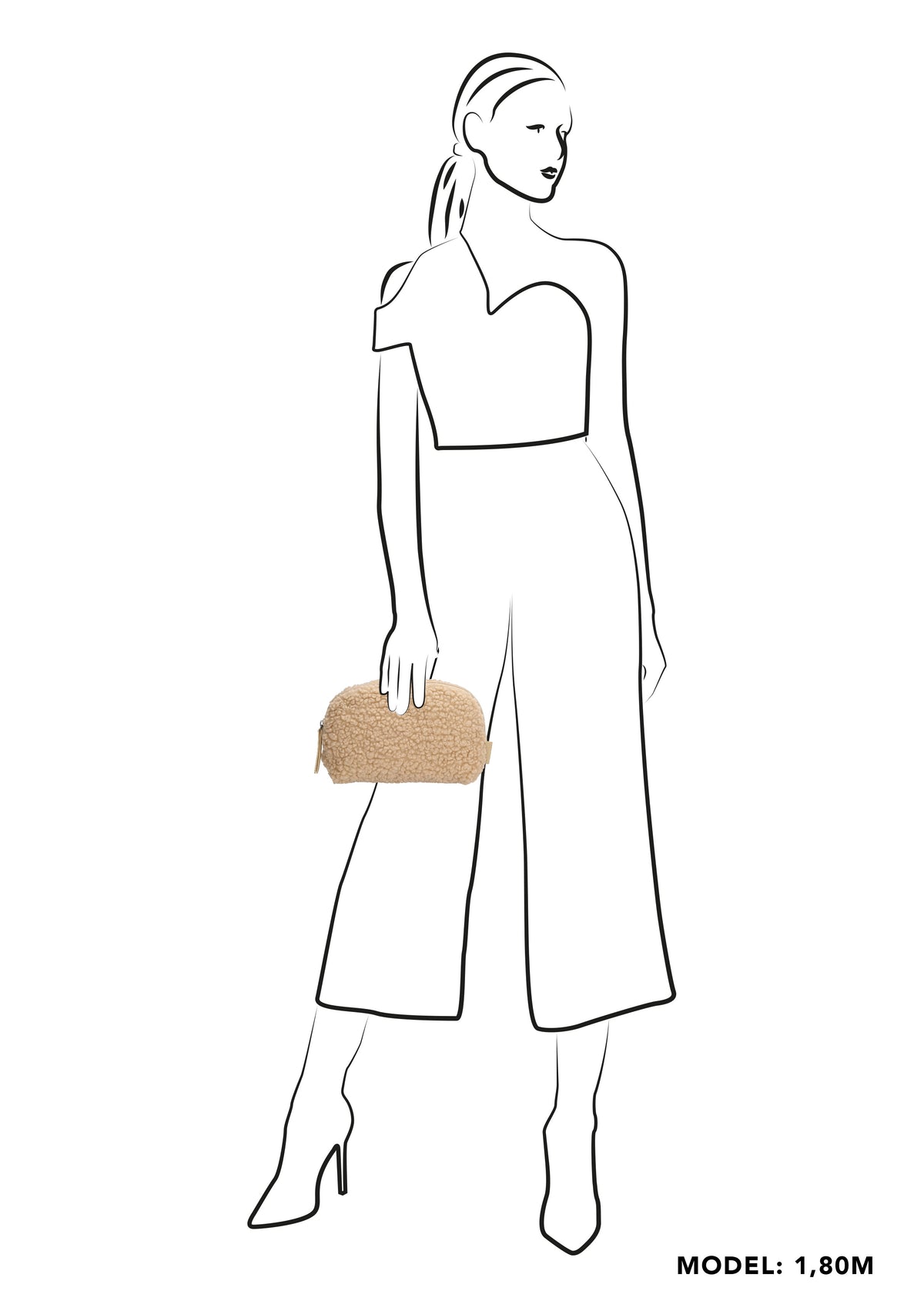 Schmuck-| Kulturtasche 26 x 6,5cm in Beige aus Teddyfell - leder-accessoires.com
