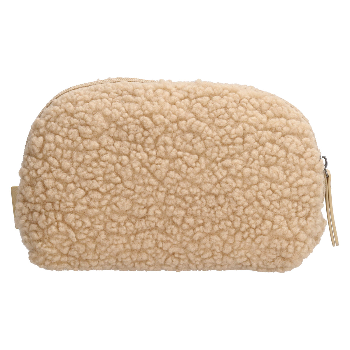 Schmuck-| Kulturtasche 26 x 6,5cm in Beige aus Teddyfell - leder-accessoires.com