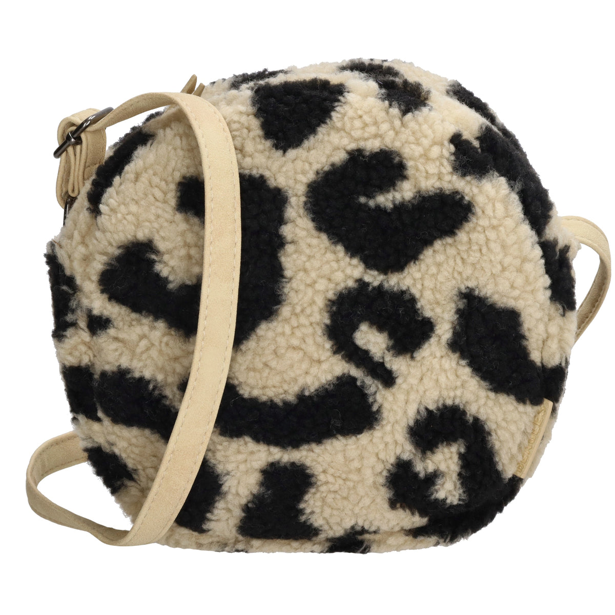Teddytasche rund 18 x 18cm in Leo-Optik mit Reißverschluss - leder-accessoires.com