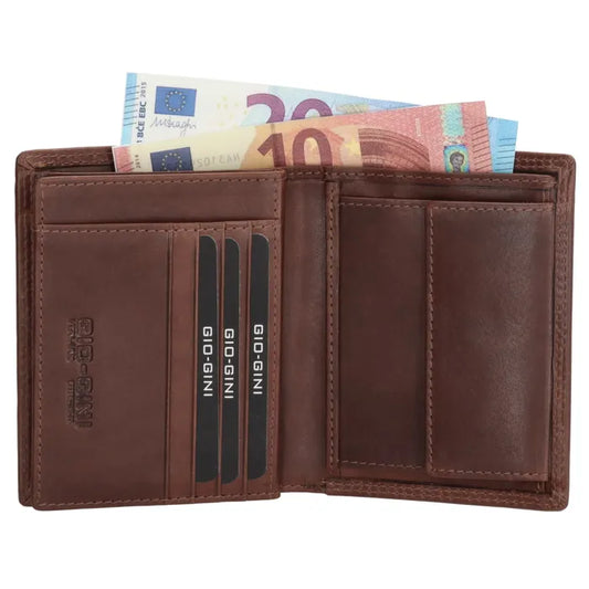 Herren Lederportemonnaie 9 x 12cm Braun – Hochformat aus Vollrindleder