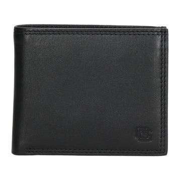 Geldbörse Querformat 10,5 x 9cm in Schwarz mit extra Kartenklappe - leder-accessoires.com