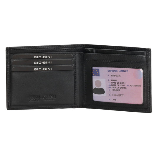 Geldbörse Querformat 10,5 x 9cm in Schwarz mit extra Kartenklappe - leder-accessoires.com
