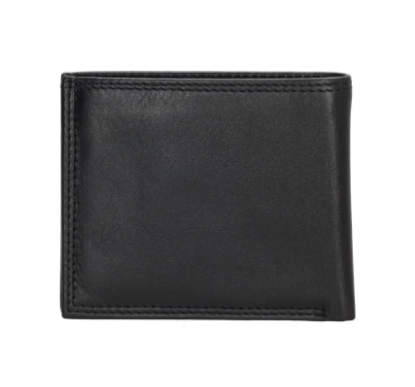 Geldbörse Querformat 10,5 x 9cm in Schwarz aus Leder - leder-accessoires.com