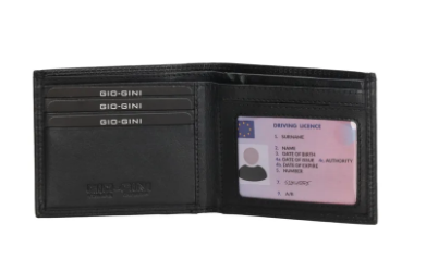 Geldbörse Querformat 10,5 x 9cm in Schwarz aus Leder - leder-accessoires.com