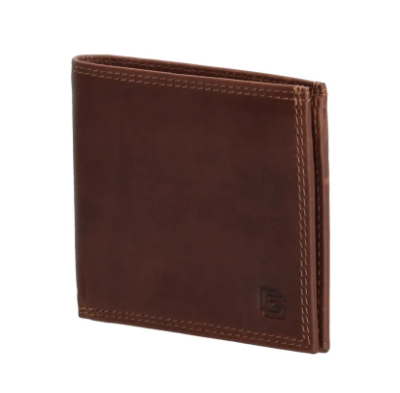 Geldbörse Querformat 10,5 x 9cm in Braun aus Leder - leder-accessoires.com