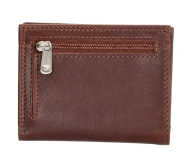 Geldbörse Hochformat 10,5 x 8cm in Braun aus Leder - leder-accessoires.com