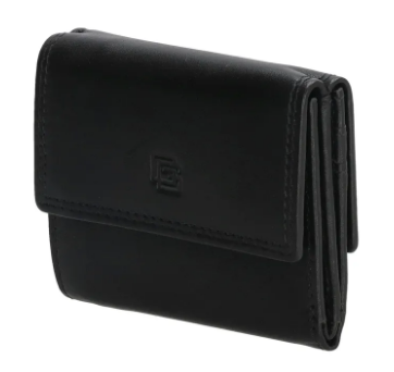 Geldbörse Querformat 9,5 x 8cm in Schwarz aus Leder - leder-accessoires.com