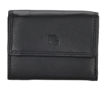 Geldbörse Querformat 9,5 x 8cm in Schwarz aus Leder - leder-accessoires.com