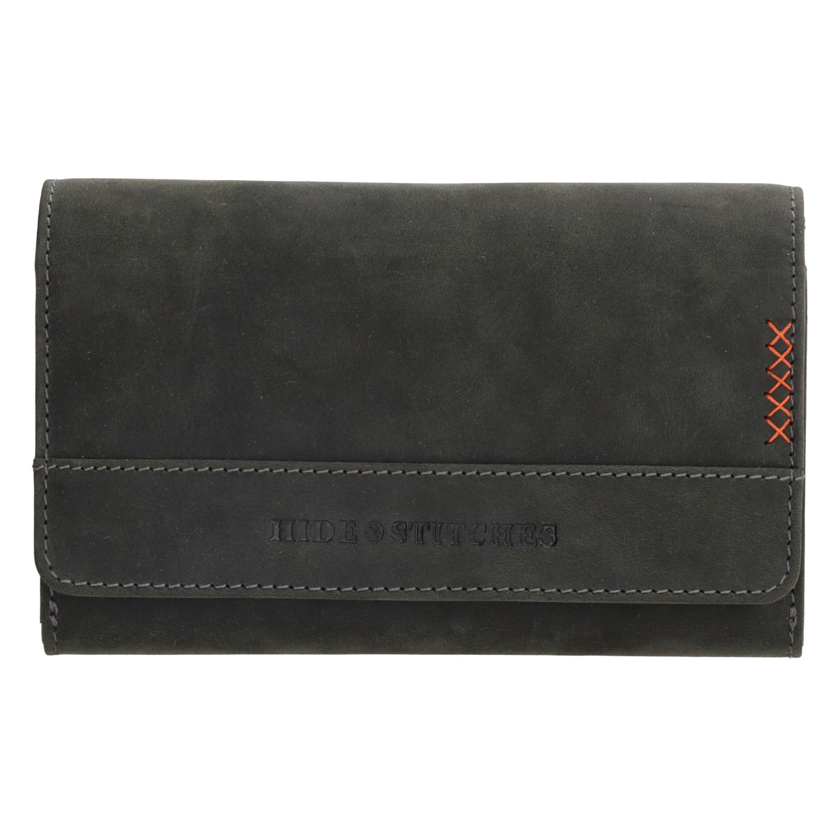 Lederbörse 16x8cm mit Überschlag in Schwarz und RFID-Schutz - leder-accessoires.com