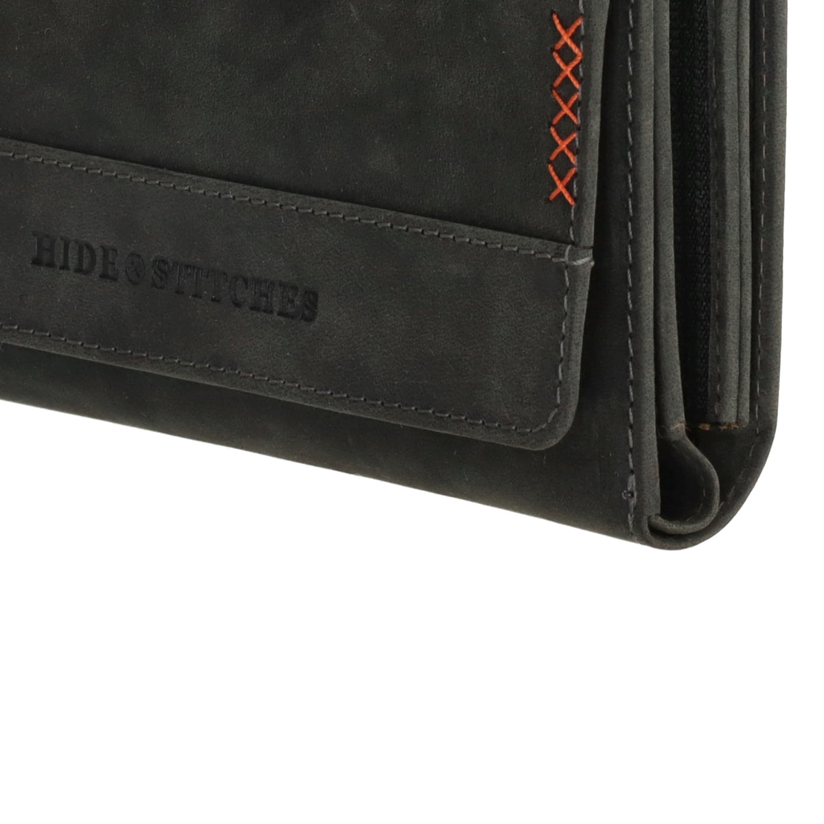 Lederbörse 16x8cm mit Überschlag in Schwarz und RFID-Schutz - leder-accessoires.com