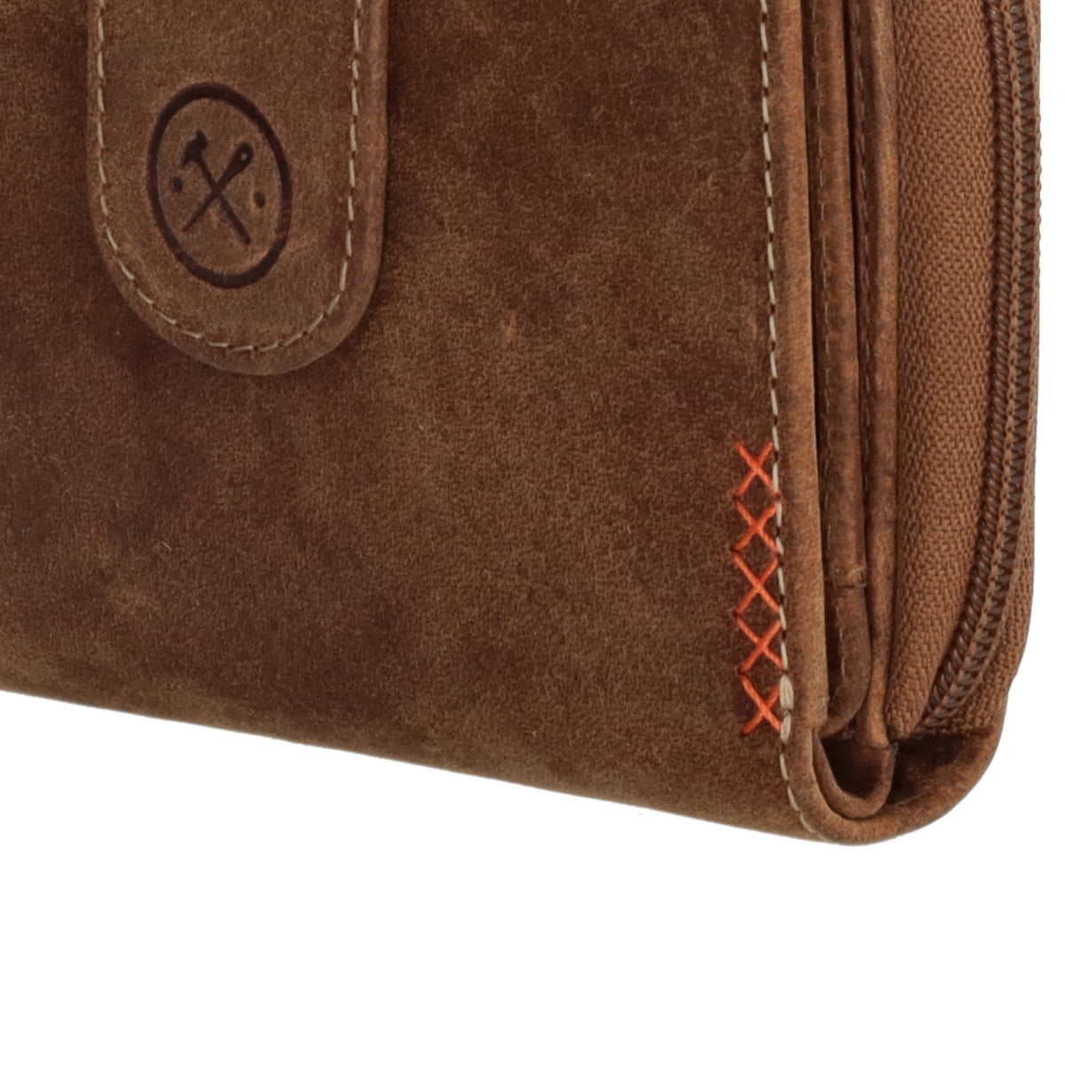 Börse in Cognac 12,5 x 9 cm mit separatem Münzfach - leder-accessoires.com