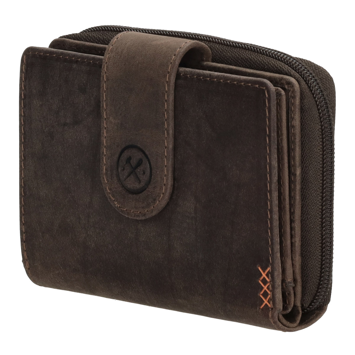 Börse in Braun 12,5 x 9 cm mit separatem Münzfach - leder-accessoires.com