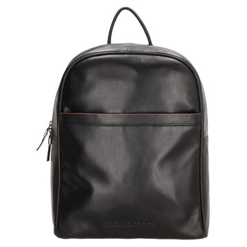 Lederrucksack 29x41cm in Schwarz mit Reißverschluss und Vortasche - leder-accessoires.com