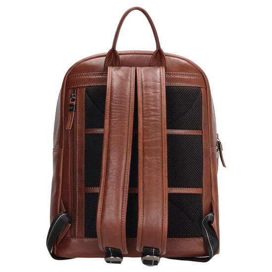 Lederrucksack 29x41cm in Braun mit Reißverschluss und Vortasche - leder-accessoires.com