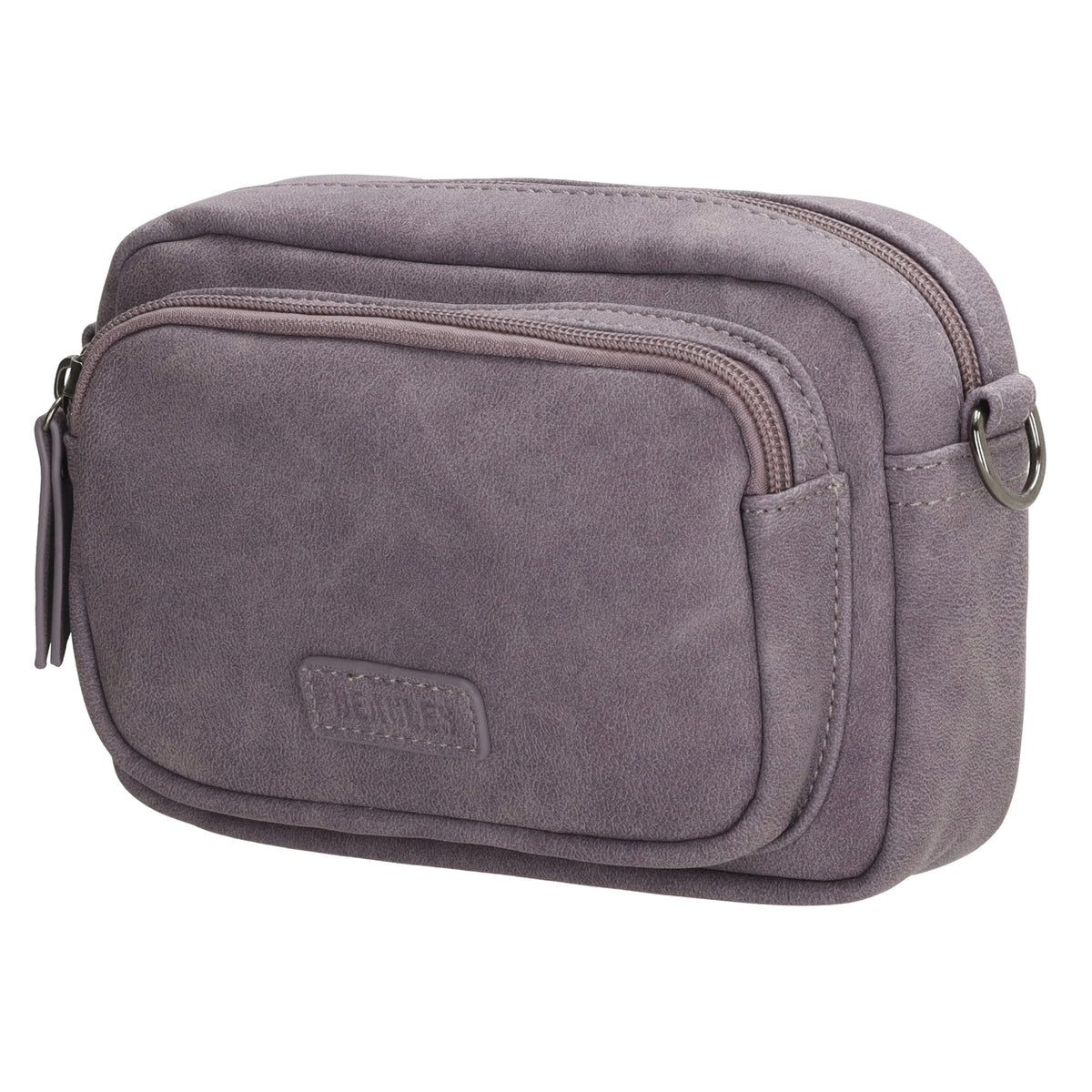 Umhängetasche 18x12cm Lila mit Vortasche in Lederoptik - leder-accessoires.com