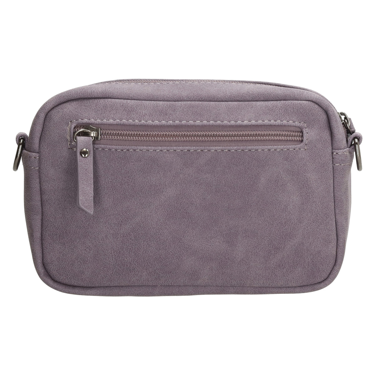Umhängetasche 18x12cm Lila mit Vortasche in Lederoptik - leder-accessoires.com