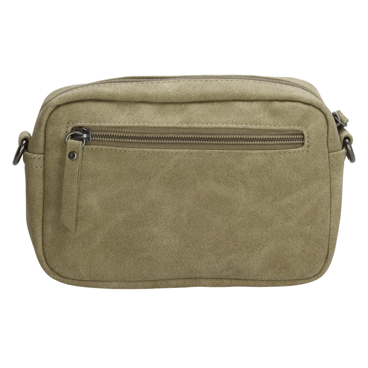 Umhängetasche 18x12cm Hellgrün mit Vortasche in Lederoptik - leder-accessoires.com