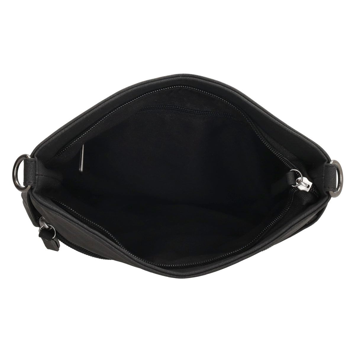 Umhängetasche 26,5x25,5cm Schwarz mit Reißverschluss in Lederoptik - leder-accessoires.com