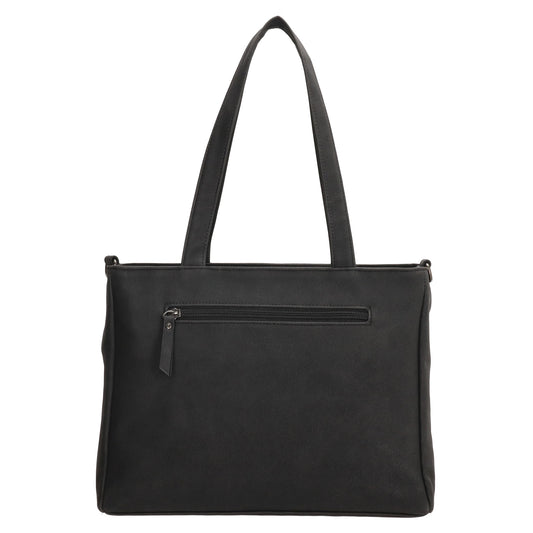 Shopper| Businesstasche 31x24,5cm Schwarz in Lederoptik - leder-accessoires.com