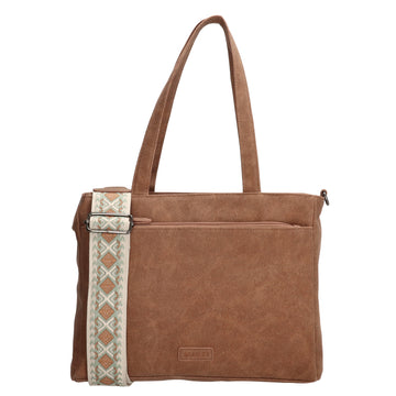 Shopper| Businesstasche 31x24,5cm Cognac in Lederoptik - leder-accessoires.com