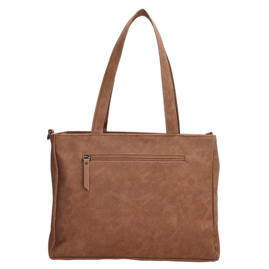 Shopper| Businesstasche 31x24,5cm Cognac in Lederoptik - leder-accessoires.com