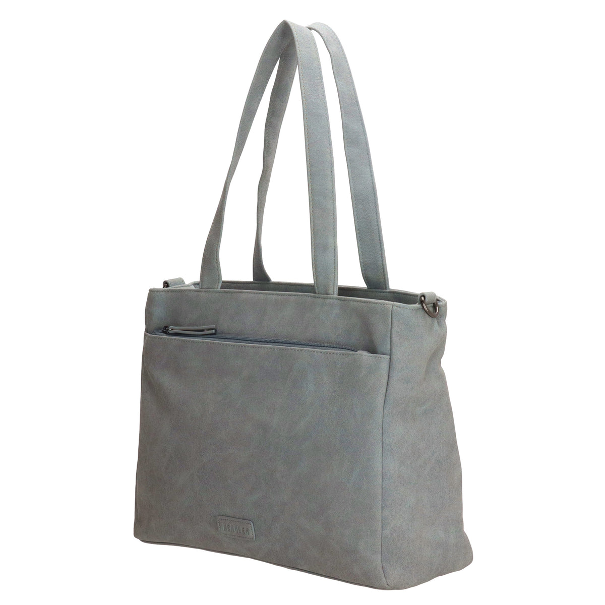 Shopper| Businesstasche 31x24,5cm Hellblau in Lederoptik - leder-accessoires.com