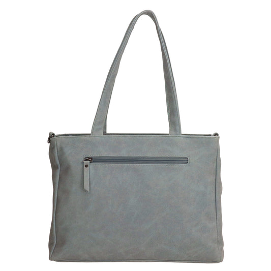 Shopper| Businesstasche 31x24,5cm Hellblau in Lederoptik - leder-accessoires.com