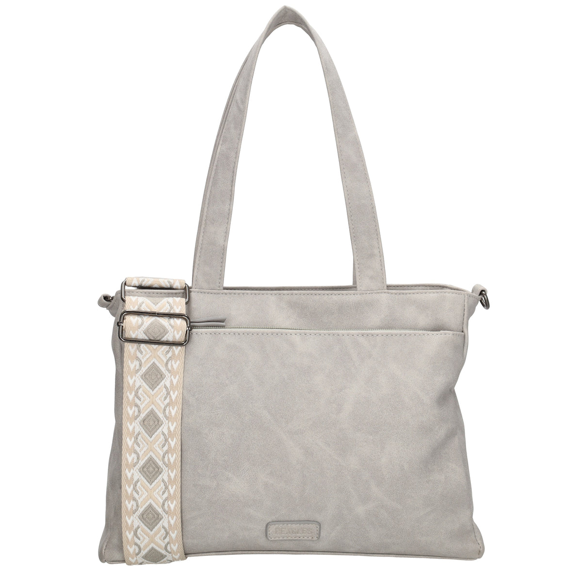 Shopper| Businesstasche 31x24,5cm Hellgrau in Lederoptik - leder-accessoires.com