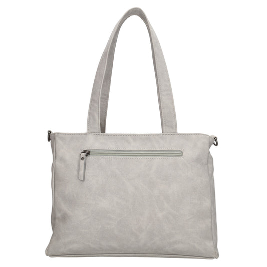 Shopper| Businesstasche 31x24,5cm Hellgrau in Lederoptik - leder-accessoires.com