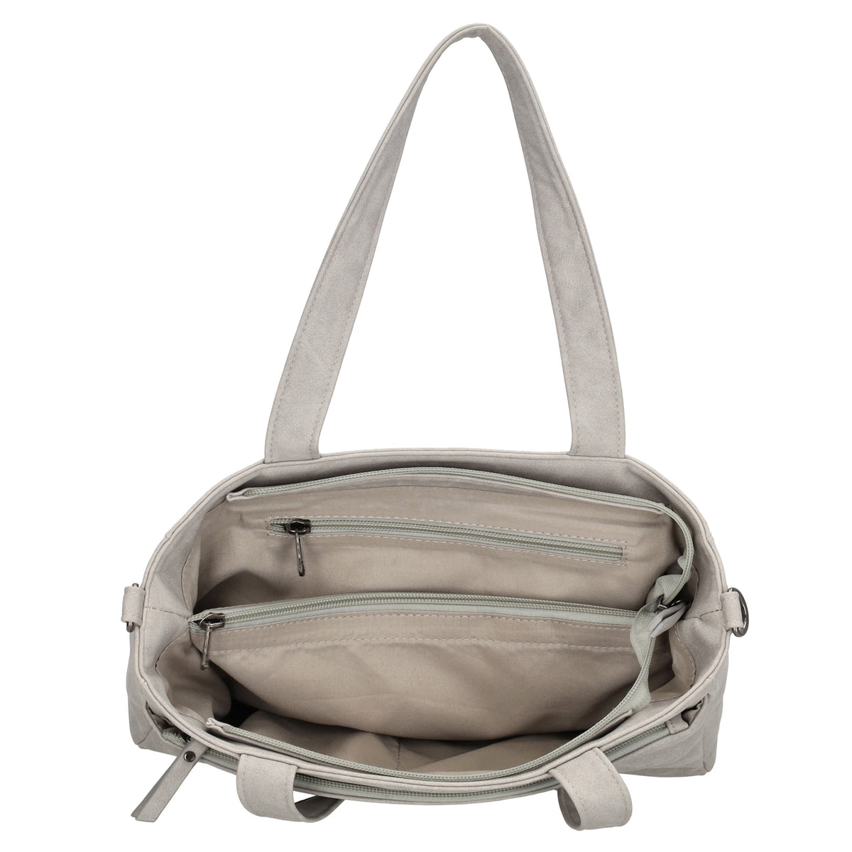 Shopper| Businesstasche 31x24,5cm Hellgrau in Lederoptik - leder-accessoires.com