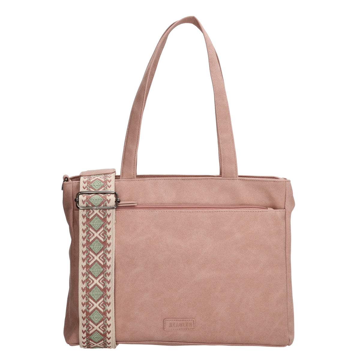 Shopper| Businesstasche 31x24,5cm Hellrosa in Lederoptik - leder-accessoires.com
