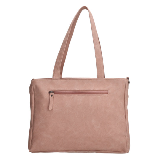 Shopper| Businesstasche 31x24,5cm Hellrosa in Lederoptik - leder-accessoires.com