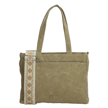 Shopper| Businesstasche 31x24,5cm Hellgrün in Lederoptik - leder-accessoires.com