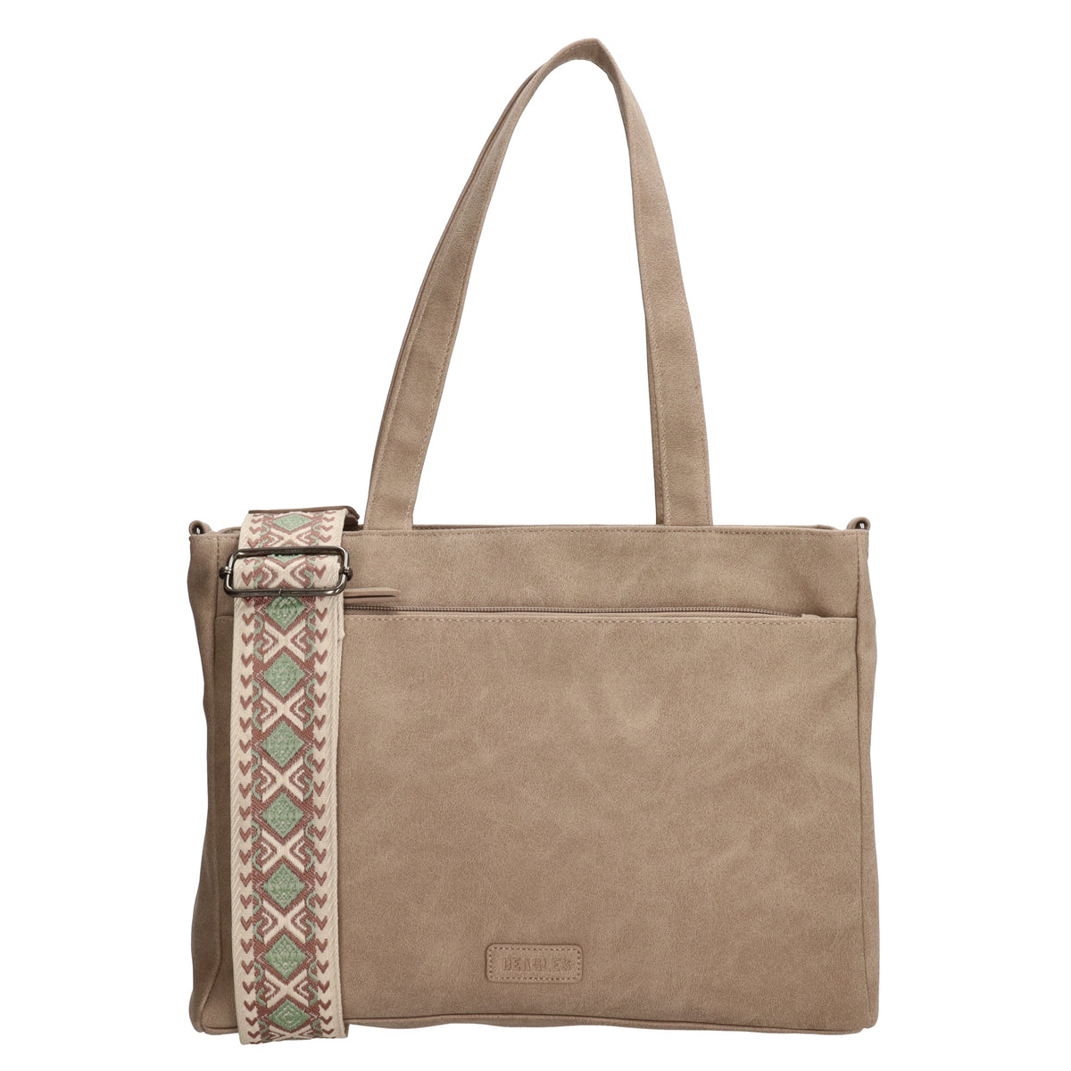 Shopper| Businesstasche 31x24,5cm Helltaupe in Lederoptik - leder-accessoires.com