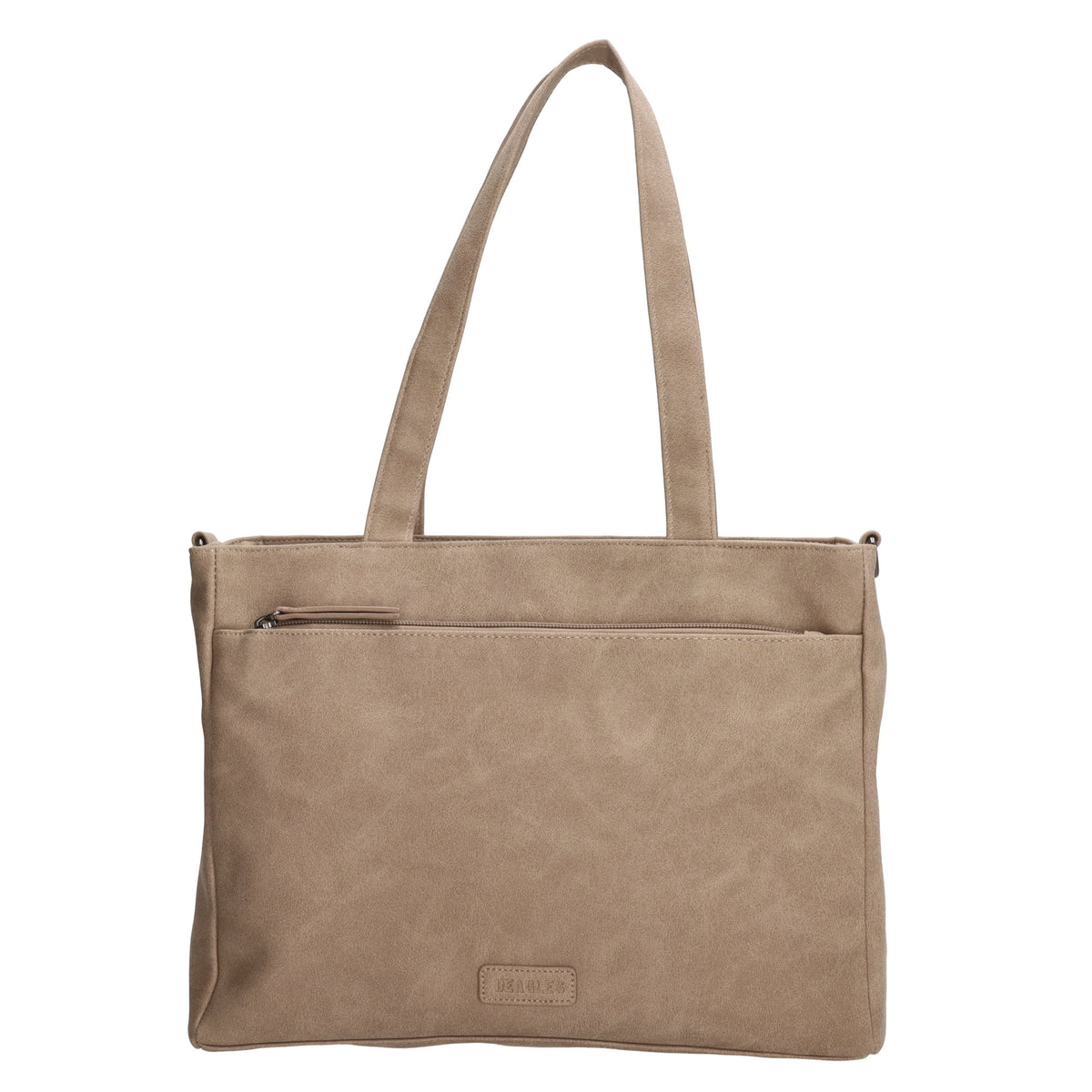 Shopper| Businesstasche 31x24,5cm Helltaupe in Lederoptik - leder-accessoires.com