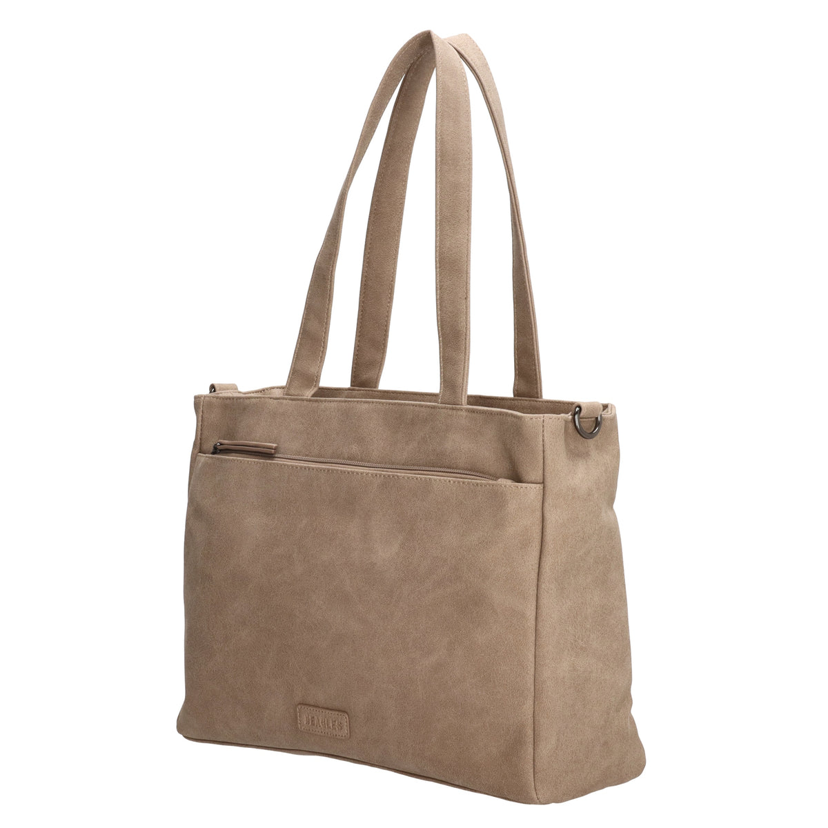 Shopper| Businesstasche 31x24,5cm Helltaupe in Lederoptik - leder-accessoires.com