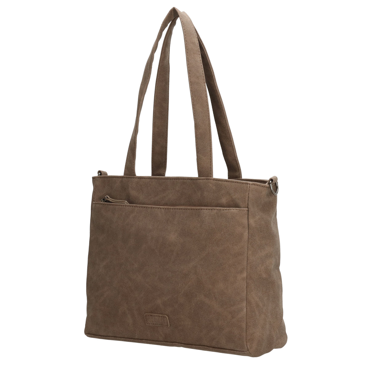 Shopper| Businesstasche 31x24,5cm Dunkeltaupe in Lederoptik - leder-accessoires.com
