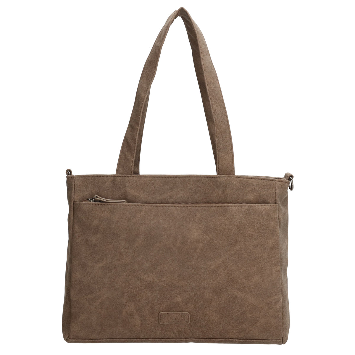 Shopper| Businesstasche 31x24,5cm Dunkeltaupe in Lederoptik - leder-accessoires.com