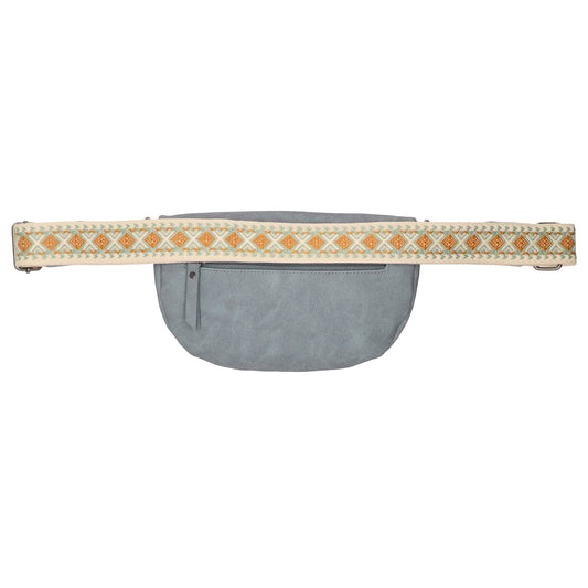 Bodybag 25 x 17cm in marmorierter Optik Hellblau - leder-accessoires.com